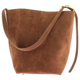 Anine Bing Borsa a secchiello "Elliy" in camoscio marrone