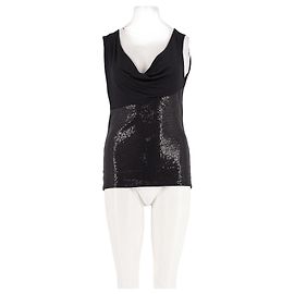 Top nero senza maniche Impérial con paillettes
