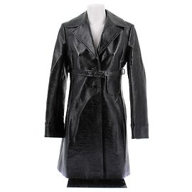 Courreges Trench coat de vinilo negro