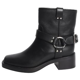 Reformation Foster Biker-Stieletten aus schwarzem Leder - size UK 5