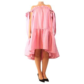 Autre Marque Rosa gestuftes Bubble-Kleid - size S