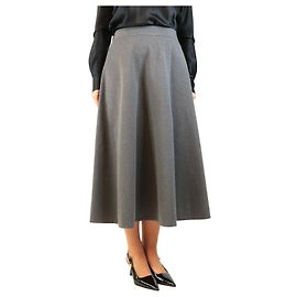 Brunello Cucinelli Falda midi evasé gris - size UK 14