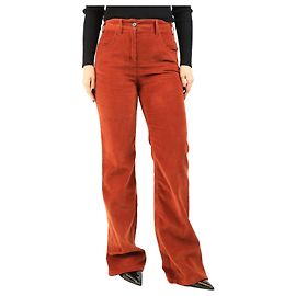 Prada Pantalones wide-leg de pana color naranja tostado - size UK 8