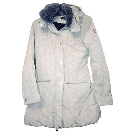 Armani Jeans Wattierte Damenjacke mit Kapuze und Pelzbesatz
