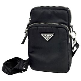 Coque portefeuille pour téléphone Prada - Nylon noir d'occasion