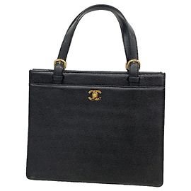 Chanel Shopper aus schwarzem genärbtem Kalbsleder