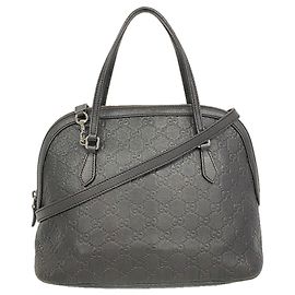 Bolso de mano Gucci de piel marrón oscuro
