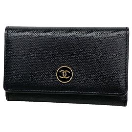 Portachaves Chanel de piel negra