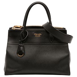 Borsa Prada Paradigme in Saffiano nera con rifiniture in vitello City
