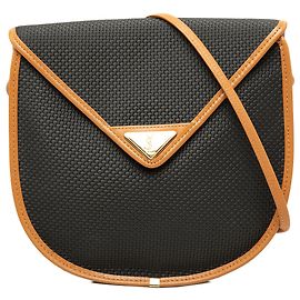 Autre Marque Borsa a tracolla Saint Laurent in tela rivestita con rifiniture in pelle nera