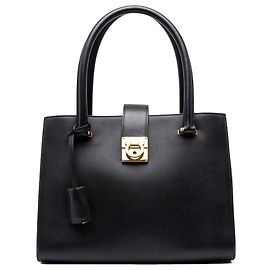 Salvatore Ferragamo Borsa Ferragamo Gancini Juliette Lock Story in pelle nera