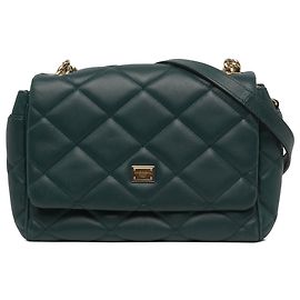 Borsa a tracolla Miss Kate in pelle matelassé verde Dolce & Gabbana