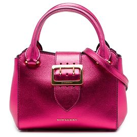 Burberry Pink Small Metallic Leather Buckle Tote