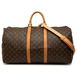 Louis Vuitton Brown Monogram Keepall Bandouliere 55
