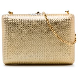 Clutch Minaudière Gucci in ottone dorato con catena