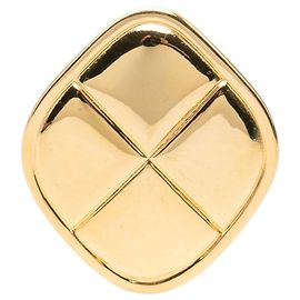 Spilla Chanel Gold placcata in oro trapuntata rhombus