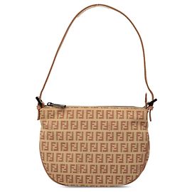 Borsa Hobo Fendi Beige Zucchino Canvas