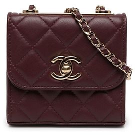 Clutch Chanel Red Mini Quilted Lambskin Trendy CC con catena