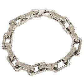 Louis Vuitton Monogram Gliederkette Armband aus silbernem Edelstahl L