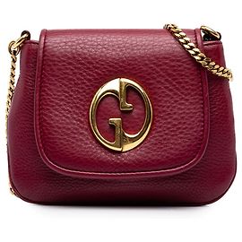 Gucci 1973 Chain Crossbody Small aus rotem Kalbsleder
