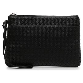 Bottega Veneta Piccolo Prism Pouch aus schwarzem Nappa Intrecciato