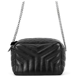 Bolsa Bowling Small Loulou Matelassé Preta Yves Saint Laurent