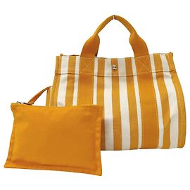 Hermès Borsa Hermes in tela Arancione e Bianco