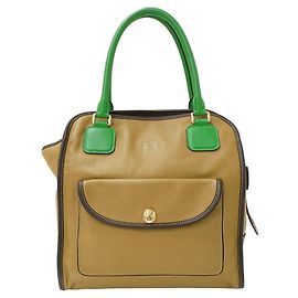 Loewe Handtasche aus Leder in Beige und Grün