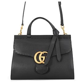 Borsa a mano Gucci GG Marmont in pelle nera