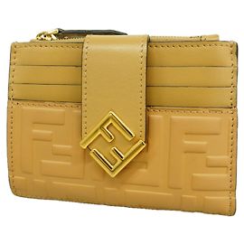 Fendi Beige Leather Coin Purse