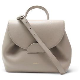 Polène BORSA POLENE NUMERO UN IN PELLE GRANA TAUPE GRIGIO CON TRACCOLLA