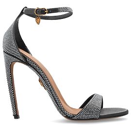 Sandali con tacco Dolce & Gabbana grigi con cristalli