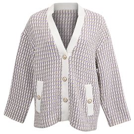 Maje Vido Tweed-Cardigan aus multicolore Baumwolle
