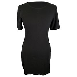 Vestido corto de cuello redondo Reformation en Tencel negro