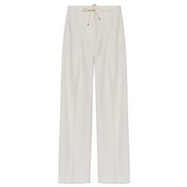 Pantaloni Moncler in lana color crema con piega