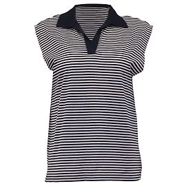Polo a righe Theory in cotone blu navy