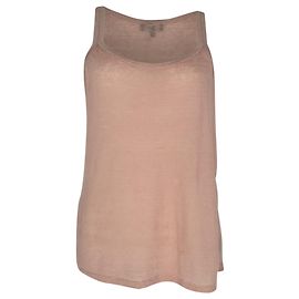 Theory Strick-Top aus rosa Leinen