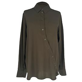 Blusa asimétrica con botones Altuzarra en acetato marrón