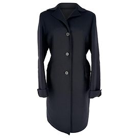 Casaco de comprimento médio com peitilho simples Jil Sander em cashmere preto