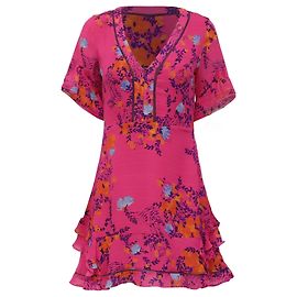 Autre Marque Mini vestido Tanya Taylor com estampado floral em seda rosa