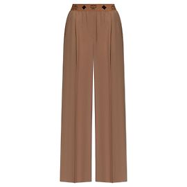 Pantalones anchos de lana marrón MCM