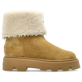 Botas de nieve Moncler Aurea beige de piel