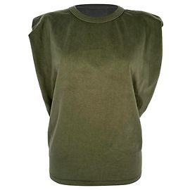 Autre Marque Camiseta Muscle con hombreras The Frankie Shop en algodón Olive