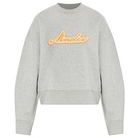 Moncler Logo Sweatshirt Grau Baumwolle