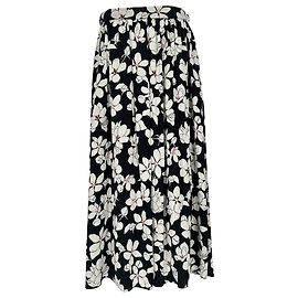 Falda midi con estampado floral Carolina Herrera en viscosa negra