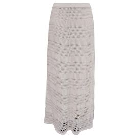Falda midi de encaje de punto Theory en algodón marfil