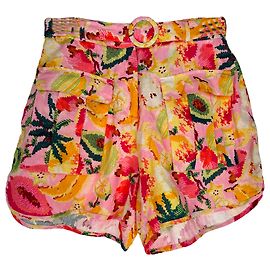 Pantalones cortos Farm Rio Estampado de Verano en Lino Multicolor
