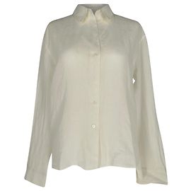 Camisa de botones Jil Sander en lino blanco