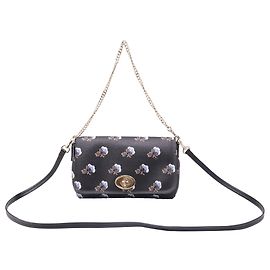 Borsa a tracolla Coach Mini Ruby con stampa floreale in pelle nera