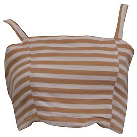 Top cropped a righe Faithfull The Brand in viscosa beige